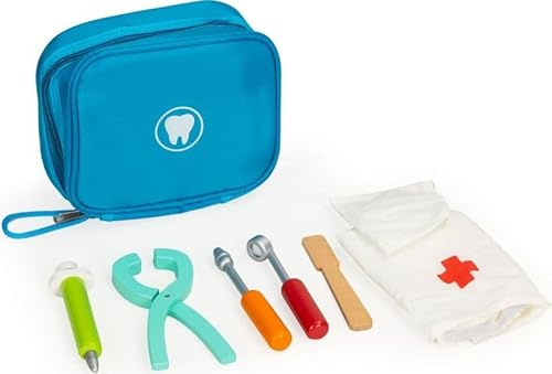 ECOTOYS Dental Set Bag with 7 Accessories for Children
