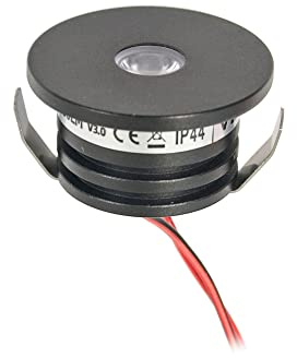 VBLED 3W Mini LED Einbauspot schwarz Dimmbar 3000K Warmweiß 12V DC IP44 Wasserdicht 130 lumen 45° Ansichtswinkel