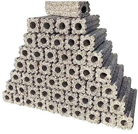 NEZO 6-inch Long Large Aquarium Fish Tank Filter Media 100pcs High Density Gray Bio Ceramic Blocks for Aquarium Fresh Water Fish Tank, Sea Water Marine Fish Tank, Sump Tank, Koi Pond and Else