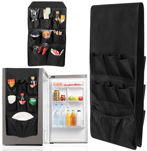 Doppelter Kühlschrank-Organizer für Wohnheim, 15 Taschen, Mini-Kühlschrank-Caddy zum Aufhängen und Aufbewahrung von Papierwaren, Besteck, Utensilien