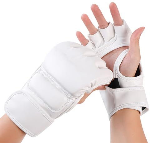 MMA Handschuhe, Sparring Hybrid Open Palm Handschuhe Kickboxen Kampfsport Schwamm Gepolstert Gloves Männer Frauen Leder Handgelenkstütze Sandsack Pratzen Sport Boxhandschuh Training Muay Thai Boxen