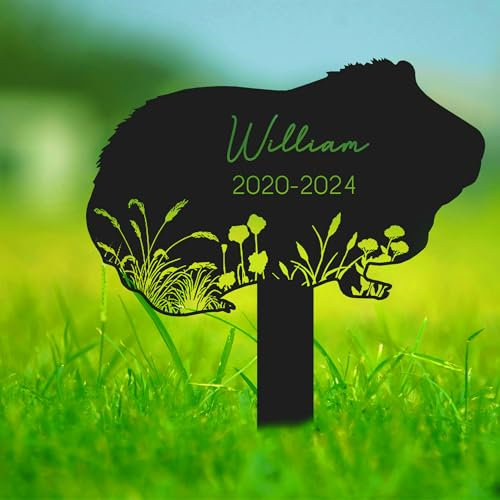 Piquet commémoratif personnalisé pour Cochon d'Inde - Marqueur funéraire pour Les Amoureux des Animaux de Compagnie, Cadeau de condoléances pour Les Amoureux des Animaux de Compagnie, Cadeau de Perte