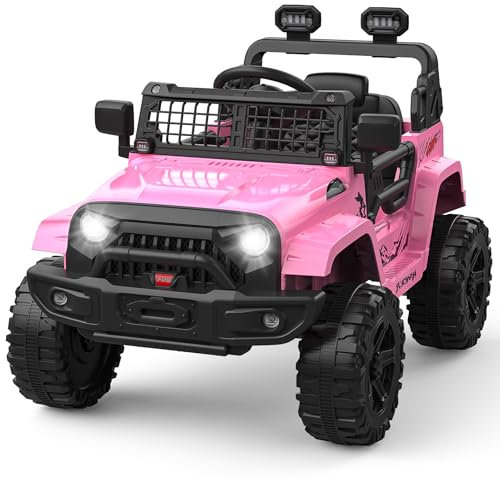 12V Macchina Elettrica Per Bambini, Auto Elettrica Per Bambini Con Telecomando Da 2,4 Ghz, Sospensioni a Molla, Luci a Led, Bluetooth, 2 Velocità, Macchina Elettrica Bambini 3-8 Anni