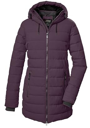 killtec dam quiltad parka/parkas med huva KOW 55 WMN QLTD PRK, plommon, 50, 41809-000