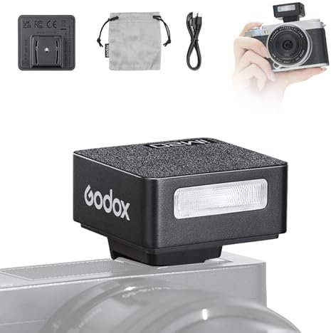 Godox iM20 Camera Flash, Built-in Battery, 5 Power Levels, 3s Recycle Times, 440 Full Power Flashes, Mini Flash Compatible with Fuji/Canon/Sony/Nikon//Panasonic/Olympus