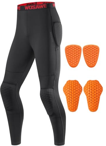 WOSAWE Pantalon de moto d'été pour homme - Niveau CE - Coussinets de protection - Élastique - Coupe ajustée, Noir, 3XL