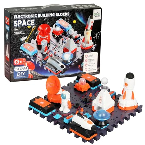 Bright Panda Electric Circuit Kits for Children, Educational Space Toys STEM Toys with 100+ Science Experiments for Kids, Build Your Own Science Kit, Combine Kits for More Fun (Aerospace Advanced Set)