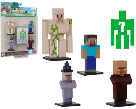 Bizak Minecraft Toppez Edición Especial Pack de 5 Figuras Stdo.4, muñecos de 5 cm con 1 Figura Sorpresa, Producto Oficial, 16 Modelos para coleccionar, para Fans y niños Desde 8 años (64110033-4)