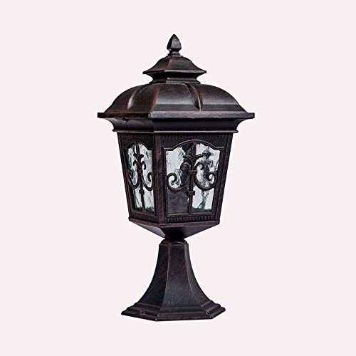 CVGBFDGYJN Lampada a Colonna antiruggine Lampada a Colonna da Giardino in Alluminio pressofuso in Stile Europeo Lanterna a Colonna Luminosa Lampada a Colonna Impermeabile Vintage E27 Apparecchio di