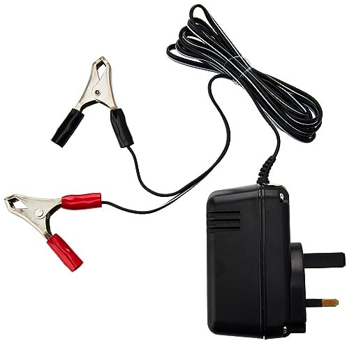 Mercury | Smart Lead Acid Battery Charger 2/6/12V 600mA | Compact Maintainer for Car, Motorcycle, Lawn Mower, Ride-On Toys, AGM, Gel, SLA, VRLA | Polarity Protection – Crocodile Clips, UK Plug