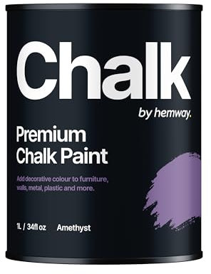 Hemway - Premium Chalk Paint - Amethyst Purple 1 L | Chalky Matt Shabby Chic Finish for Interior Furniture & Walls | Quick Dry & 1 Coat