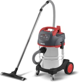 starmix uClean LD-1435 PZ - Nass-/Trockensauger 1400 W, 35 L, Edelstahl Behälter, stabiles Fahrgestell, M-Filter - Allessauger mit Eco-/Power-Modus, 16 m Aktionsradius, Profi-Zubehör | Made in Germany
