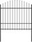 vidaXL Gartenzaun mit dekorativen Speerspitzen Schmuckzaun Metallzaun Zaun Zaunelemente Stahlzaun Gitterzaun Zaunfeld Tor (1,5-1,75) x1,7m Stahl Schwarz