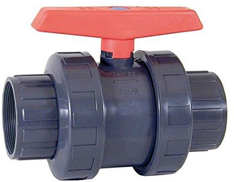 Suinga Valvula Esfera PVC Roscada 63mm | Llave de paso bola roscada 2'' | Llave de paso Tuberia 63 mm | Llave de Paso Agua roscada, gris