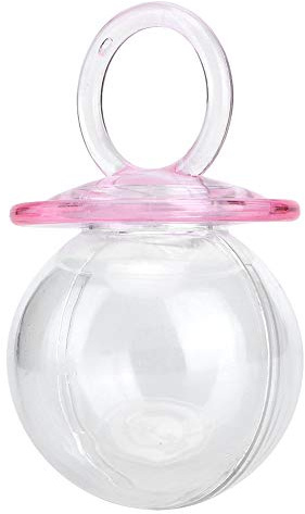 HERCHR Scatola Di Caramelle a Forma Di Ciuccio Trasparente, 12 Contenitore riempibile ciuccio cioccolato bomboniera per baby shower, Adorabile Riutilizzabile Piatti Di Caramelle Con Coperchi