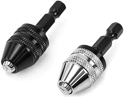 QWORK portabrocas de acción rápida, 6.5mm para atornilladores de batería con conexión 1/4 hexagonal, 2 piezas