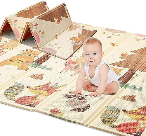HB.YE Baby Play Mat Crawling Mat 150x200cm ​Foldable Waterproof Anti-Slip Portable Child Floor Mat Living Room Mat for Toddlers,Infants,Kids