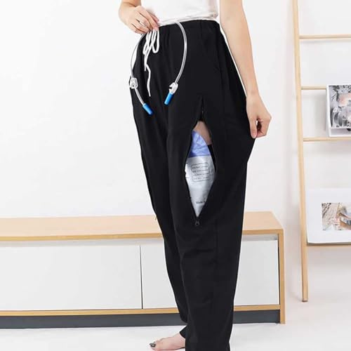 Pantalons pour Incontinence et Cathéter Urinaire, Pantalons de Soins aux Patients pour Hommes et Femmes avec Poches Cachées