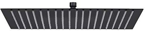 Cabezal ducha efecto lluvia acero inox cuadrado 50x50 cm negro, ShGaxin Rociador Ducha, Ducha Lluvia, Alcachofa Ducha, Duchas De Baño Alcachofa Lluvia, Recambios Columna Ducha
