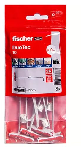 Fischer - Chevilles - Boite de 8 chevilles Ø10 x 50 mm à bascule en nylon spéciale plafond DuoTec 10 - Fischer