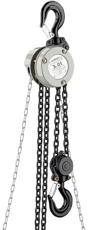 Wiltec Palan à chaîne manuel VSK-3 – Capacité de levage 3 t – Hauteur de levage 3 m – Chaîne de 3 m – Palan mécanique de levage pour atelier