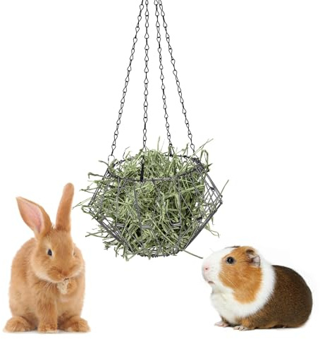 GHWMYD Comedero Conejo para Heno, Bola de Metal para Heno Cobaya, Henera para Conejos para Conejo/Conejillo de Indias/Chinchilla, Animales Pequeños Accesorios