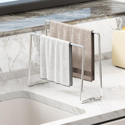 Estante de secado de paños de cocina para el hogar, acero inoxidable SUS304, soporte para paños de cocina, soporte para toallas de mano, estante de almacenamiento de paños de cocina