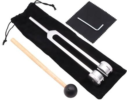 128 Hz - Kit Complet De Diapasons Thérapeutiques En Alliage D’Aluminium Avec Maillet À Percussion, Sac De Rangement Noir Et Clé Allen - Idéal Pour La Méditation Et La Guérison Sonore