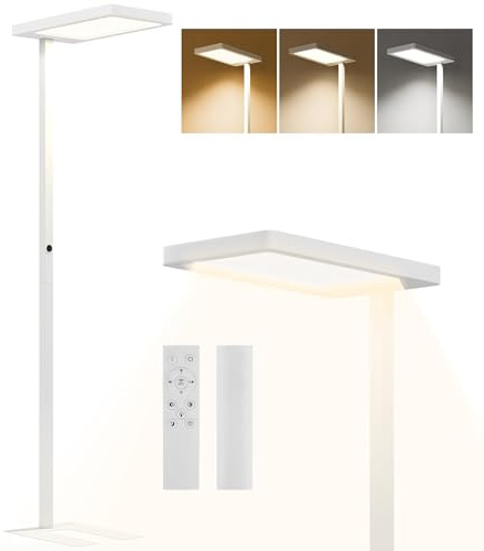 HOMCOM Lampadaire Sur Pied Salon 1560 LM 40W, Lampadaire LED 196 Cm