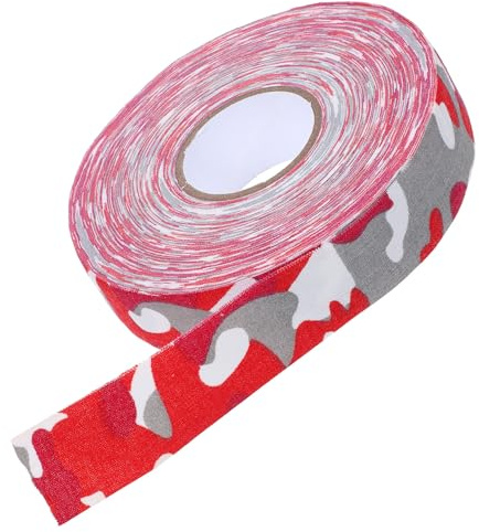 Healeved Cinta de Hockey Antideslizante y Resistente al Desgaste, 2 Rollos de Pegatina Deportiva Roja Camuflaje, Cinta para Stick de Hockey sobre Hielo, Accesorio para Mejorar Agarre