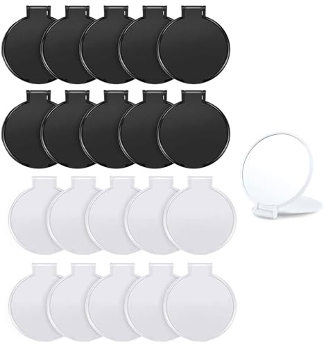 Gansdnek 20 Piezas Mini Espejos Plegables de Bolsillo, Compacto Espejo de Maquillaje, Espejo Redondo Portátil, Espejos Compactos Portátiles para Bolsos, Billeteras, Teléfonos Móviles, Etc
