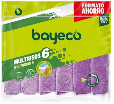 Bayeco - Bayetas Microfibra de limpieza - Multicolor - 30x30 cm - Pack 6 uds - Multiusos - Súper Absorbentes