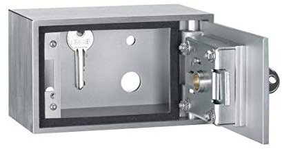 Kruse Schlüsselsafe - Sicherheitsschloss, Edelstahl, Silber, DIN 14675 FSD Klasse 1, Aufputz/Unterputz, 5mm Türstärke, 90x150x90mm, 2.8kg, für Profil-Halbzylinder (30/10)