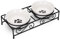 Navaris Set di 2 Ciotole Cane Gatto Acciaio - 2X 320ml in Ceramica con Sostegno in Metallo in Stile Ferro battuto Design Zampa - Scodelle Cibo Acqua