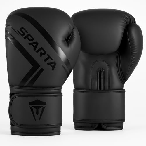 Boxing Gloves for Training, Muay Thai, Sparring, Kickboxing, Fighting, Focus Pads, Punch Bag Mitts, Martial Arts, Workout Gloves, | 6oz, 8oz, 10oz, 12oz, 14oz, 16oz | Men & Women (Black, 12oz)