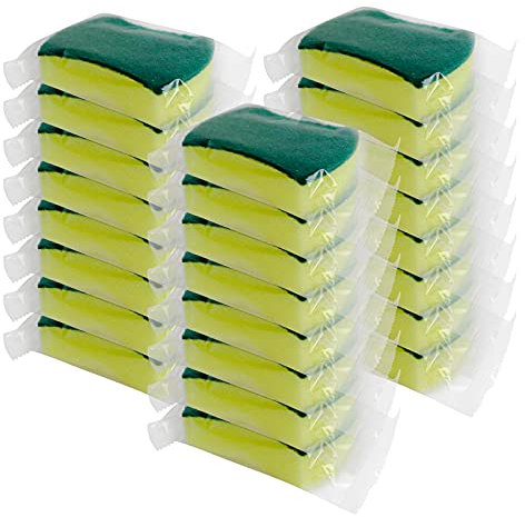 Lot de 24 éponges à récurer emballées individuellement, convient pour les appartements de voyage (style 2)