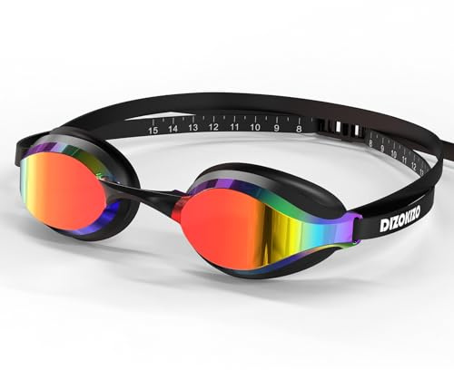 Dizokizo Lunettes de Natation Bonnet de Bain,Sans Fuite, Lunettes de plongée Anti buée, Protection UV, Lunettes de Piscine pour Unisex Adulte Homme Femme
