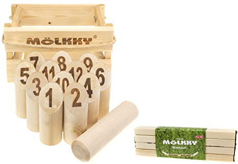 Mölkky Europas Top Outdoor Spiel, offizielles Turnierset Baltic Birch