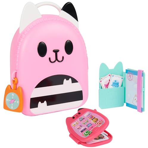Gabby’s Dollhouse, Gabby Girl On-The-Go Travel Set, Pretend-Play Travel Toys, Toy Passport, Toy Phone and Compass Charm, Kids’ Toys for Girls and Boys 3+ | 11-Piece Pretend Play Set, Toy Cell Phone with Kitty Key Card, Kids Toys for Girls & Boys Ages 3+