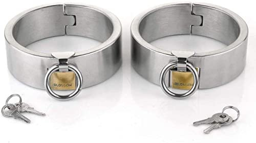 Handschellen Edelstahl Handschellen Real Restraint Damen Handfessel mit Schloss und Schlüssel Fessel für Frauen Paar abschließbar Bondage-Sets (Size : Männer6.1cm)