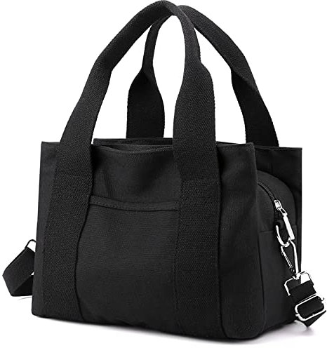 zhongningyifeng Damen-Handtasche, Schultertasche, klein, lässig, mit mehreren Taschen, Tragegriff, Crossbody-Einkaufstaschen, Schwarz