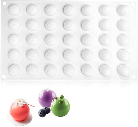 Pralinenform Silikonform Schokoladenform Kugelform 35 Löcher Ø 2cm Mini Halbkugelform Silikon Kugelform, Silikon Halbkugelform Pralinen Hohlkörper Schokoladenform für DIY