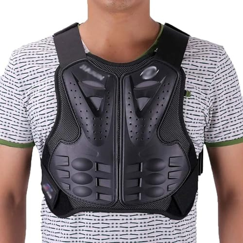 Kcolic Giacca Protettiva per Moto, Giubbotto Antiproiettile, Motocross, ATV, Protezione per Il Torace, Gilet, Moto, Bici da Cross, Equipaggiamento Protettivo, Armatura Protettiva per Moto A,S.