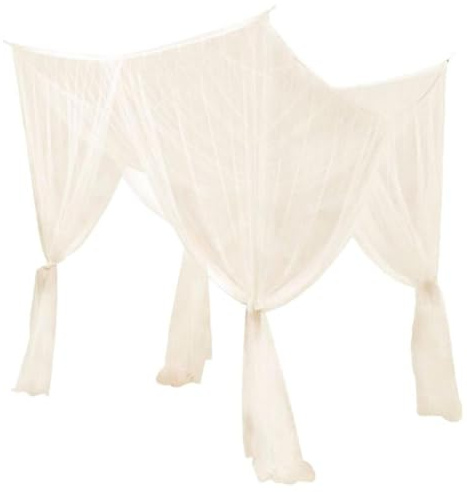 Sharplace Rideau de lit à baldaquin à 4, cantonnière de lit Suspendue, Couverture de drapé de literie, Rideau de lit à baldaquin de Chambre à Coucher pour, Beige