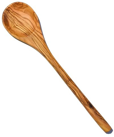 Cleminson® Ustensiles en Bois d'Olivier Fabriqués à la Main - Spatule, Cuillère et Cuillère à Sauce Avec Coin ou Ensemble de 3 Pièces