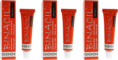 Wimpernwelle BINACIL Wimpern und Augenbrauenfarbe hellschwarz 3x15 g
