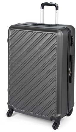 HEYO Hartschalenkoffer Reisekoffer mit Rollen Koffer & Trolleys mit Zahlenschloss Teleskopgriff (Grau, L 45x27x65 cm)