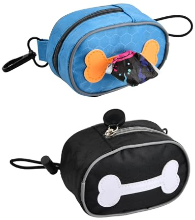 2 Pièces Distributeur Sac a Crottes Chien, Distributeur de Sacs à Déjections Canines, Porte-Sac à Déjections pour Chien, Portable Sacs à Déjections Canines pour Marche, Course à Pied