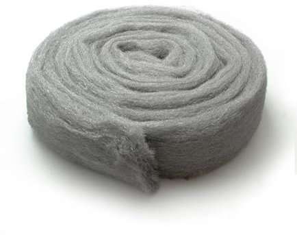 Paja de hierro n.º 000 - Rollo de 200 g de lana de acero - Grado fuerte ideal para trabajos de lijado y madera dura