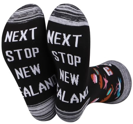 JXGZSO New Zealand Travel Socks - Trip Lover and Vacation Gift - Next Stop New Zealand